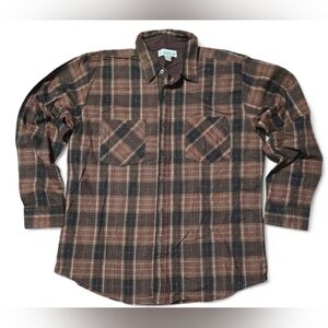 Vintage Haband Flannel Button Up Shirt Mens Large Long Sleeve Plaid